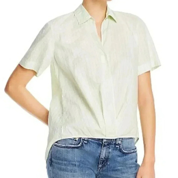 NWT Rag and Bone Kristine Faux Wrap High Lo Semi Sheer Striped Blouse - Picture 1 of 7